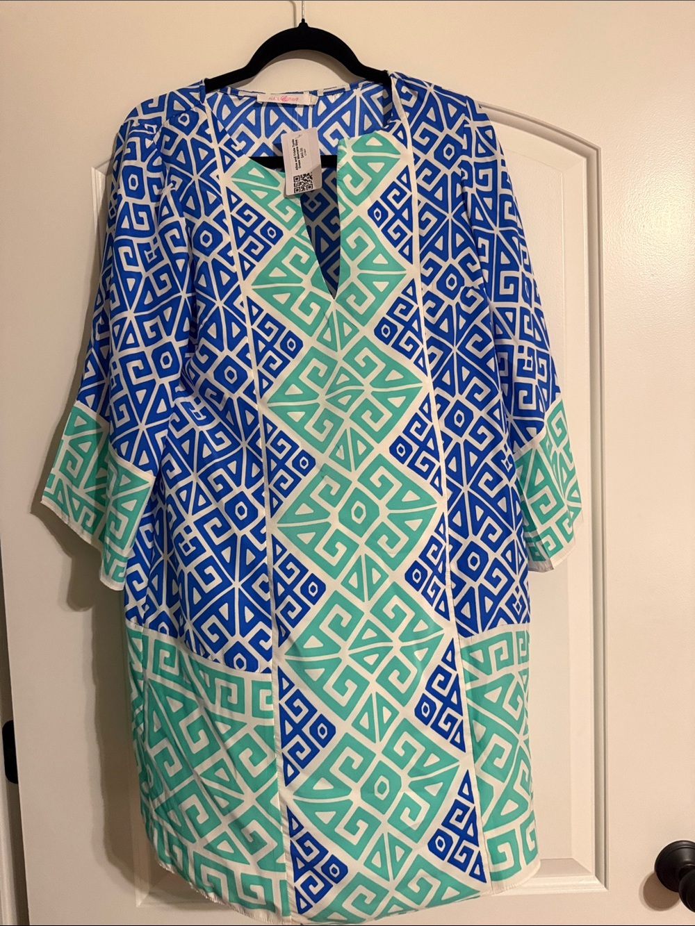 Alice & Trixie Blue and Mint Geometric Tunic Dress